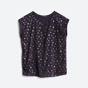 Reece Mixed Material Foil Print Blouse